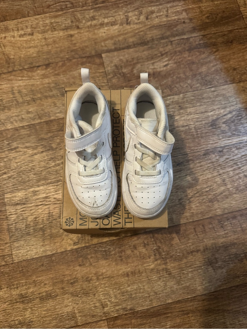 Kids White Velcro Athletic Shoes